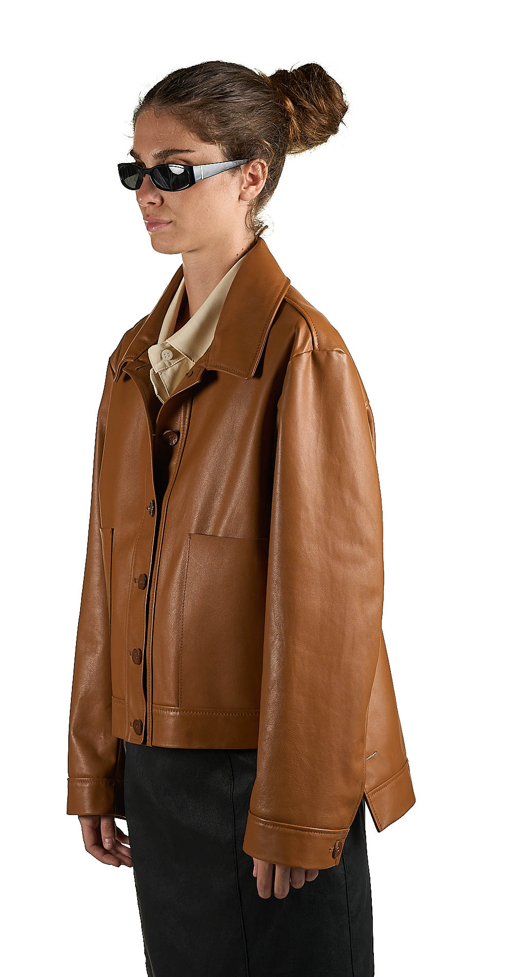 DANIELE BASTA LEATHER AND SILVER JACKET
